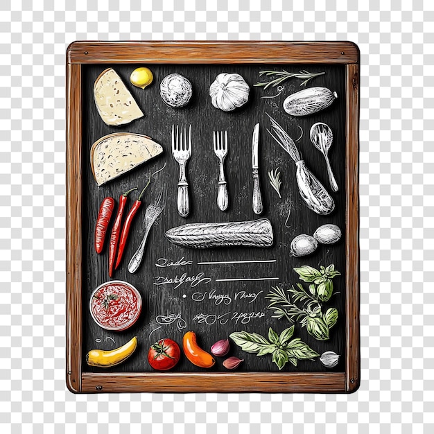 Tablica z menu i składnikami